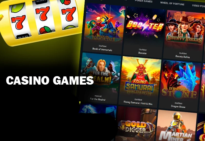 Screenshot of Games lobby on Parimatch casino site, pokies and Parimatch logo